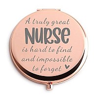 Dyukonirty Nurse Gifts for Women Rose Gold Compact Mirror Unique Nurse Graduation Gift Nurse Gifts for Women Personalized Gifts for Nurse Birthday Retirement Christmas Thanksgiving Gifts