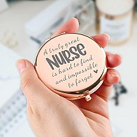 Dyukonirty Nurse Gifts for Women Rose Gold Compact Mirror Unique Nurse Graduation Gift Nurse Gifts for Women Personalized Gifts for Nurse Birthday Retirement Christmas Thanksgiving Gifts