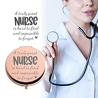 Dyukonirty Nurse Gifts for Women Rose Gold Compact Mirror Unique Nurse Graduation Gift Nurse Gifts for Women Personalized Gifts for Nurse Birthday Retirement Christmas Thanksgiving Gifts