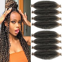 8 Packs Pre-Separated Springy Afro Twist Hair Suitable For Damaged Soft Locs Synthetic Marley Twist Braiding (24 Inch, 1B27)