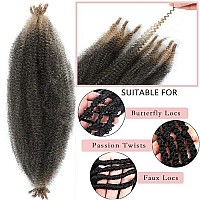 8 Packs Pre-Separated Springy Afro Twist Hair Suitable For Damaged Soft Locs Synthetic Marley Twist Braiding (18 Inch, 1B27)