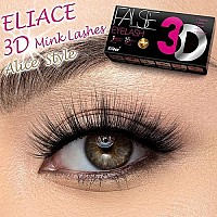 Eliace False Eyelashes Wispy Faux Mink Eyelashes , 3D Volume & Wispiness Lash Extension 14Mm Very Light & Comfortable Fake Eyelashes Reusable Eyelashes For Women 15 Pairs Alice Style