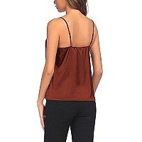 Ekouaer Womens Silk Satin Tank Top 3 Pack V Neck Camisole Spaghetti Strap Cami Top Sleeveless Blouses Tank Shirt