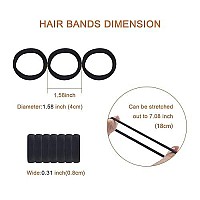 100 Pcs Black Hair Ties Band Pony Tail Bands Stretch Elastics Thick Hair Ties Seamless Hair Ties Ouchless Hair Ties For Thick Heavy And Curly Hair Women Diameter,177 Inches