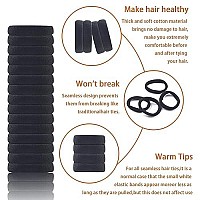 100 Pcs Black Hair Ties Band Pony Tail Bands Stretch Elastics Thick Hair Ties Seamless Hair Ties Ouchless Hair Ties For Thick Heavy And Curly Hair Women Diameter,177 Inches