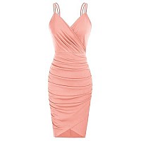 Grace Karin Pink Party Dresses Spaghetti Straps V-Neck Short Bodycon Pencil Midi Dress Xl