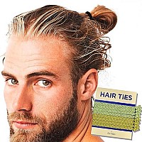 Havhaf Knotted Mens Hair Ties For Men 8Pcs (Thin, Sporty) - No Damage Crease Breakage Man Bun Hair Tie Men With Long Hair For Curly Thick Elastic Hair Ties For Guys Perfect Hairtie For Men