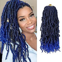 Umylar Faux Locs Crochet Hair 14 Inch ,7 Packs Soft Locs Crochet Hair For Black Women Pre-Looped Faux Locs Crochet Braids Synthetic Hair Extension (14 Inch, 1Bblue)