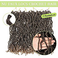 Umylar 14 Inch Faux Locs Crochet Hair 7 Packs Soft Locs Crochet Hair For Black Women Pre-Looped Faux Locs Crochet Braids Synthetic Hair Extension (14 Inch, 1B27)