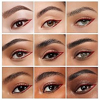 Red Matte Colored Liquid Eyeliners Colorful Eye Liner Liquid Color Eyeliner Professional Eye Makeup Bright Colors Waterproof Smooth No Fading For Women Make Up Eye For Valentines Day Gifts(01-Red)