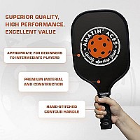 Amazin Aces Signature Pickleball Paddle Set - Usapa-Approved Pickleball Rackets, 4 Outdoor Pickleballs, 2 Paddle Covers, 1 Carry Bag (Classic Black)