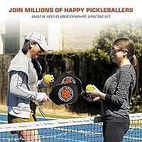 Amazin Aces Signature Pickleball Paddle Set - Usapa-Approved Pickleball Rackets, 4 Outdoor Pickleballs, 2 Paddle Covers, 1 Carry Bag (Classic Black)