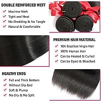 10A Human Hair Bundles Brazilian Straight Hair Bundles 20 22 24 Inch 100 Unprocessed Virgin Weave 3 Bundles Human Hair Raw Remy Hair Bundles Deals Natural Black