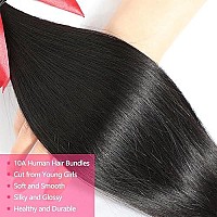 10A Human Hair Bundles Brazilian Straight Hair Bundles 20 22 24 Inch 100 Unprocessed Virgin Weave 3 Bundles Human Hair Raw Remy Hair Bundles Deals Natural Black