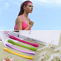 Duufin 20 Pieces Elastic Headbands Sport Headband Thin Non Slip Headband Workout Headbands Colorful Elastic Sport Headbands For Women And Girls