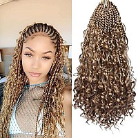 Ayana Goddess Box Braids Crochet Hair 18 Inch Bohomian Crochet Braids Box Braids Crochet Box Braids Curly Ends Synthetic Crochet Braids Hair Extensions For Women (18 Inch (Pack Of 7), 27)