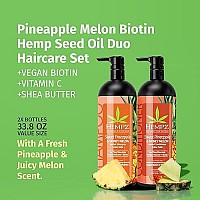 Hempz Sweet Pineapple & Honey Melon Herbal Shampoo & Conditioner Liters, 338 Fl Oz Duo Set