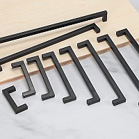 Redunest Cabinet Pulls Matte Black Cabinet Handles Square Drawer Pulls, 10 Pack 13-45 Inch Stainless Steel Kitchen Door Cupboard Cabinet Handles, Drawer Hardware Handles, 352Mm Hole Centers