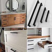 Redunest Cabinet Pulls Matte Black Cabinet Handles Square Drawer Pulls, 10 Pack 13-45 Inch Stainless Steel Kitchen Door Cupboard Cabinet Handles, Drawer Hardware Handles, 352Mm Hole Centers