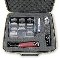 USA GEAR Barber Case - Barber Clipper Case Compatible with Oster Clippers, Oster T-Finisher, Blades, and More Barber Supplies - Customizable Foam Interior, Weather Resistant & Egg-Crate Foam Top