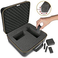 USA GEAR Barber Case - Barber Clipper Case Compatible with Oster Clippers, Oster T-Finisher, Blades, and More Barber Supplies - Customizable Foam Interior, Weather Resistant & Egg-Crate Foam Top