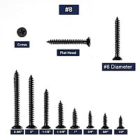 8 X 2 Wood Screw 100Pcs 18-8 (304) Stainless Steel Screws Flat Head Phillips Fast Self Tapping Drywall Screws Black Oxide By Sg Tzh