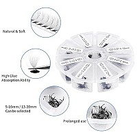 Volume Lash Extensions 12D Premade Fans Eyelash Extensions 500 Pcs 007Mm 9-16Mm Mixed Cd Curl Short Stem Premade Volume Eyelash Extensions Pointed Base Fans(500Pcs-12D-007-D, 9-16Mm Mixed Tray)