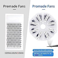 Volume Lash Extensions 12D Premade Fans Eyelash Extensions 500 Pcs 007Mm 9-16Mm Mixed Cd Curl Short Stem Premade Volume Eyelash Extensions Pointed Base Fans(500Pcs-12D-007-D, 9-16Mm Mixed Tray)