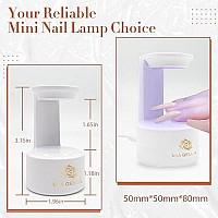 Una Gella Mini U V Led Light For Nails, Innovative Nail Lamp With Open Space For Easy Gel Tips Nail Extension, Quick-Dry U V Nail Light, Portable Nail Dryer For Nail Gel Travel Or Home Nail Art