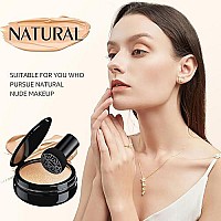 Mushroom Head Air Cushion CC Cream - BB Cream Face Makeup Foundation for Mature Skin Moisturizing Concealer Brighten Long-Lasting, Even Skin Tone for All Skin Types, Natural Color