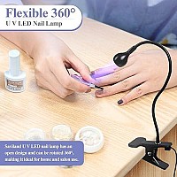 Saviland U V Led Nail Lamp - Mini Led Nail Lamp Gel X Lamp For Nails With Securing Clip Rotatable Led Light For Nails For Curing Gel Polish U V Nail Gels Manicure Home Diy, Black