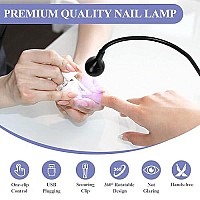 Saviland U V Led Nail Lamp - Mini Led Nail Lamp Gel X Lamp For Nails With Securing Clip Rotatable Led Light For Nails For Curing Gel Polish U V Nail Gels Manicure Home Diy, Black