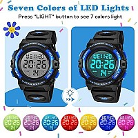 Kids Watch,Boys Watch For 3-8 Year Old Boys,Digital Sport Outdoor Multifunctional Chronograph Led 50 M Waterproof Alarm Calendar Analog Watch For Children With Silicone Band