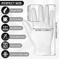 Sibba 2 Pairs Touch Screen Moisturizing Gloves White Cotton Moisturizing Gloves Overnight Bedtime Heal Eczema Sleeping Lotion Hand Spa Treatment Gloves Repair Rough Cracked Dry Chapped Hands Skin