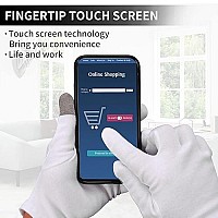 Sibba 2 Pairs Touch Screen Moisturizing Gloves White Cotton Moisturizing Gloves Overnight Bedtime Heal Eczema Sleeping Lotion Hand Spa Treatment Gloves Repair Rough Cracked Dry Chapped Hands Skin