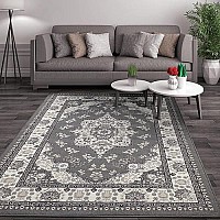 Antep Rugs Alfombras Oriental Traditional 8X10 Non-Skid (Non-Slip) Low Profile Pile Rubber Backing Indoor Area Rugs (Gray, 710 X 10)