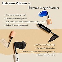 Extreme Volume Mascara + Bold Lash Primer With Castor Oil 2 In 1 Clean Mascara + Primer Maximum Volume + Curl Vegan & Cruelty Free Mascara: 020 Fl Oz, Primer:007 Floz