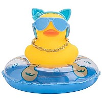 Wonuu Car Duck Rubber Duck Car Ornaments Duck Car Dashboard Decorations With Cute Headband Swim Ring Necklace Sunglasses