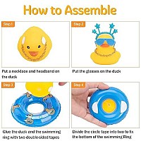 Wonuu Car Duck Rubber Duck Car Ornaments Duck Car Dashboard Decorations With Cute Headband Swim Ring Necklace Sunglasses