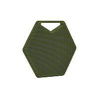 Tooletries - Body Scrubber - Exfoliates Deep Cleans - Silicone Shower Bathroom Accessory With Bespoke Bristles And Ergonomic Handles - Army Green