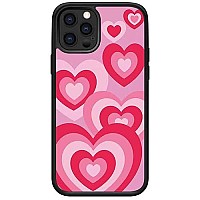 Mokens Compatible With Iphone 13Mini Cute Love Heart Pink Aesthetic Phone Case Slim Soft Protective Phone Case For Girls Womens,Many-Heart,Iphone 13 Mini