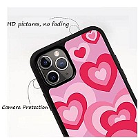 Mokens Compatible With Iphone 13Mini Cute Love Heart Pink Aesthetic Phone Case Slim Soft Protective Phone Case For Girls Womens,Many-Heart,Iphone 13 Mini