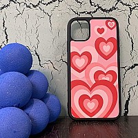 Mokens Compatible With Iphone 13Mini Cute Love Heart Pink Aesthetic Phone Case Slim Soft Protective Phone Case For Girls Womens,Many-Heart,Iphone 13 Mini