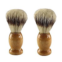 Iconikal Wood Handled Badger Hair Shaving Brush, 2-Pack