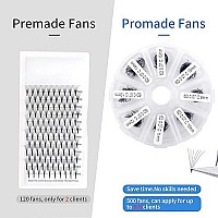 Premade Fans Short Stem 500 Pcs 6D Eyelash Extensions 007Mm Cd Curl 9-16Mm Mixed Length Wendy Lashes Russian Volume Pre-Made Lash Extension (500Pcs-6D-007-D, 9-16Mm Mixed Tray)