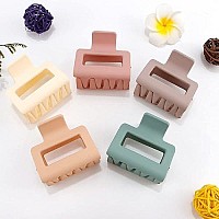 Atoden Hair Clips For Women 5Pcs Square Claw Clips For Thin Hair Cute Hair Clips Hair Claws Small Matte Hair Clips Hair Styling Accessories Banana Clips Hair Jaw Clips Hair Clamps