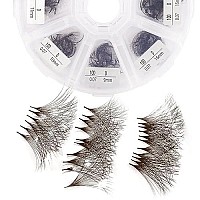 Volume Lash Extensions 10D Brown Premade Fans 500 Pcs 007Mm 9-16Mm Mixed Cd Curl Short Stem Premade Volume Eyelash Extensions Pointed Base Fans By Wendy Lashes (500Pcs-10D-007-D, 9-16Mm Mixed)