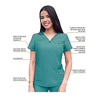 Adar Pro Movement Booster Scrub Set For Women - Sweetheart V-Neck Scrub Top Yoga Jogger Scrub Pants - P9400 - Heather Hunter - 3X