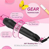 Homfu Electric Hot Comb Hair Straightener Heat Pressing Comb Ceramic Curling Flat Iron Curler Designed Hair Straightener Brush For Natural Black ,Anti-Scald Beard Straightening Electric Press Comb