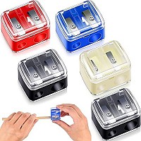 5 Pack Cosmetic Pencil Sharpener Dual Sharpener Eye Makeup Pencil Sharpener (Colorful)